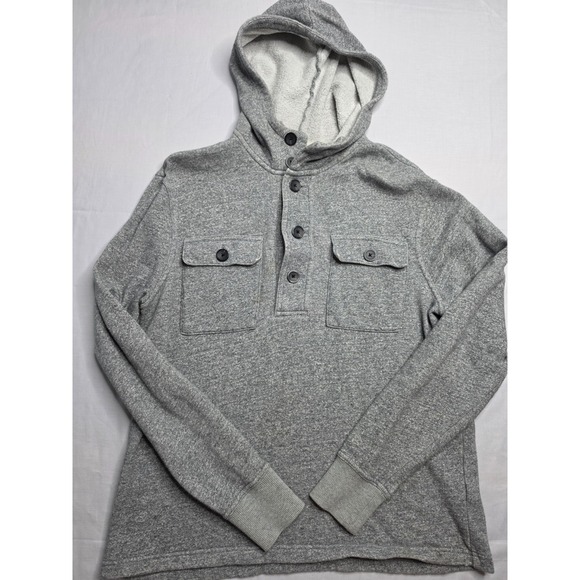 Banana Republic Other - Banana Republic Hoodie Men's Medium Gray Cotton Fleece Lined Long Sleeve Casual